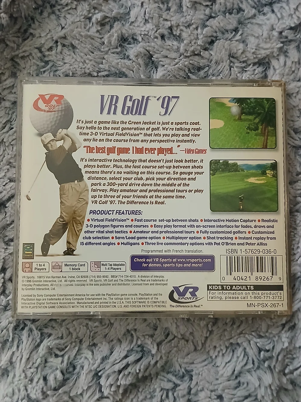 VR Golf '97 PlayStation Game -